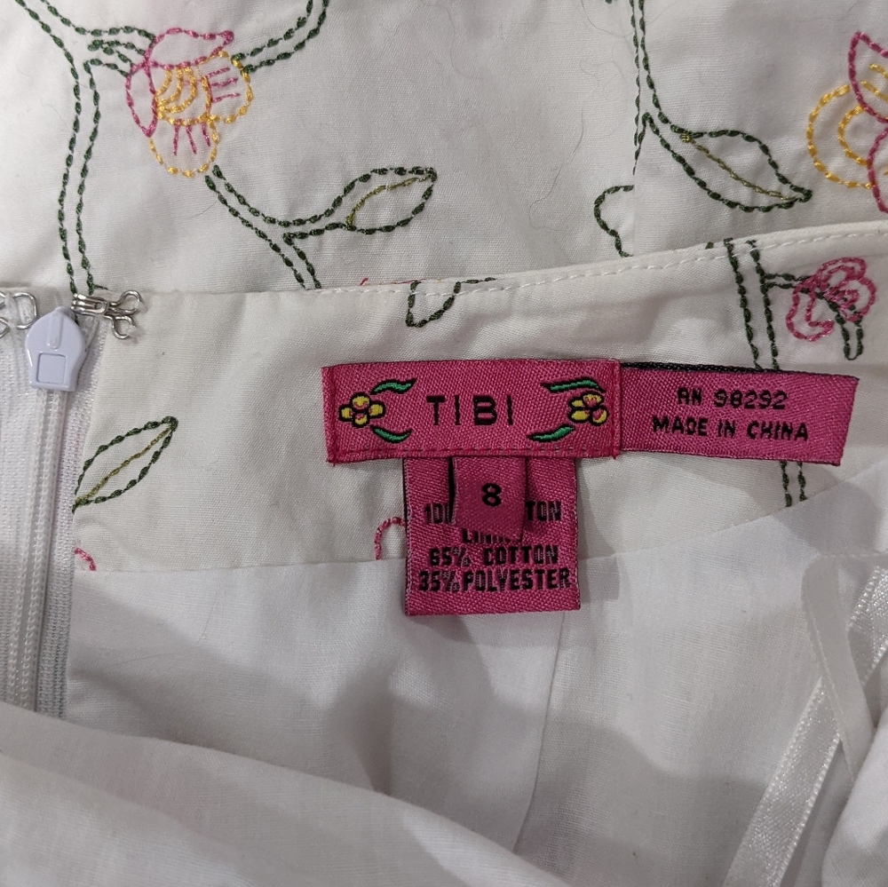 Tibi Tie-back Embroidered Strapless Dress - Picture 6 of 11